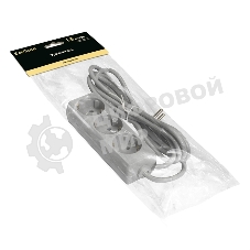 Удлинитель Exegate ECE-3-1.8G (EX285802RUS), серый, 1.8 м, евровилка с заземлением, 3 евророзетки с заземлением, 2200 Вт