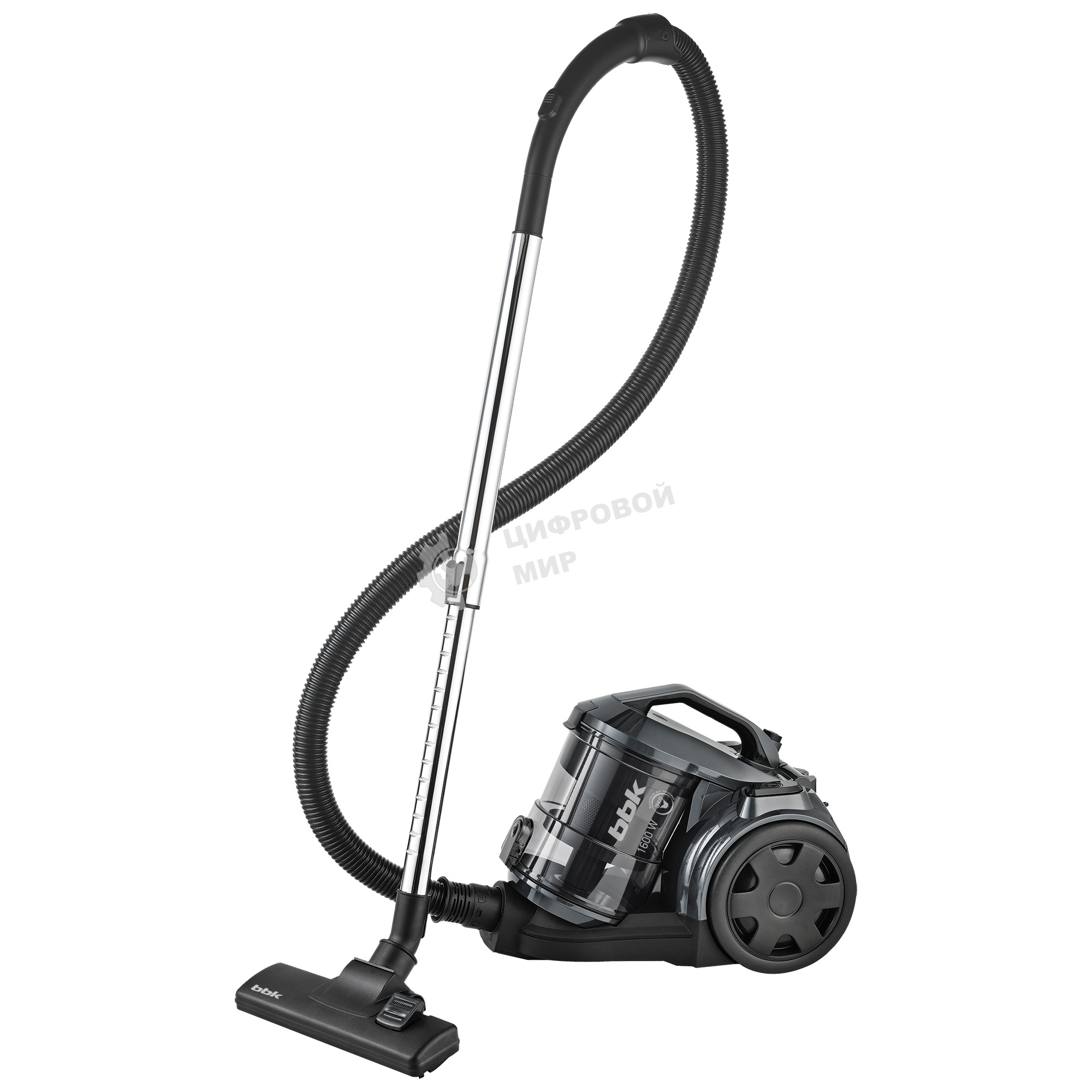 Пылесос BBK BV1601 серый, 300/1600 Вт, уборка сухая, пылесборник контейнер 2 л