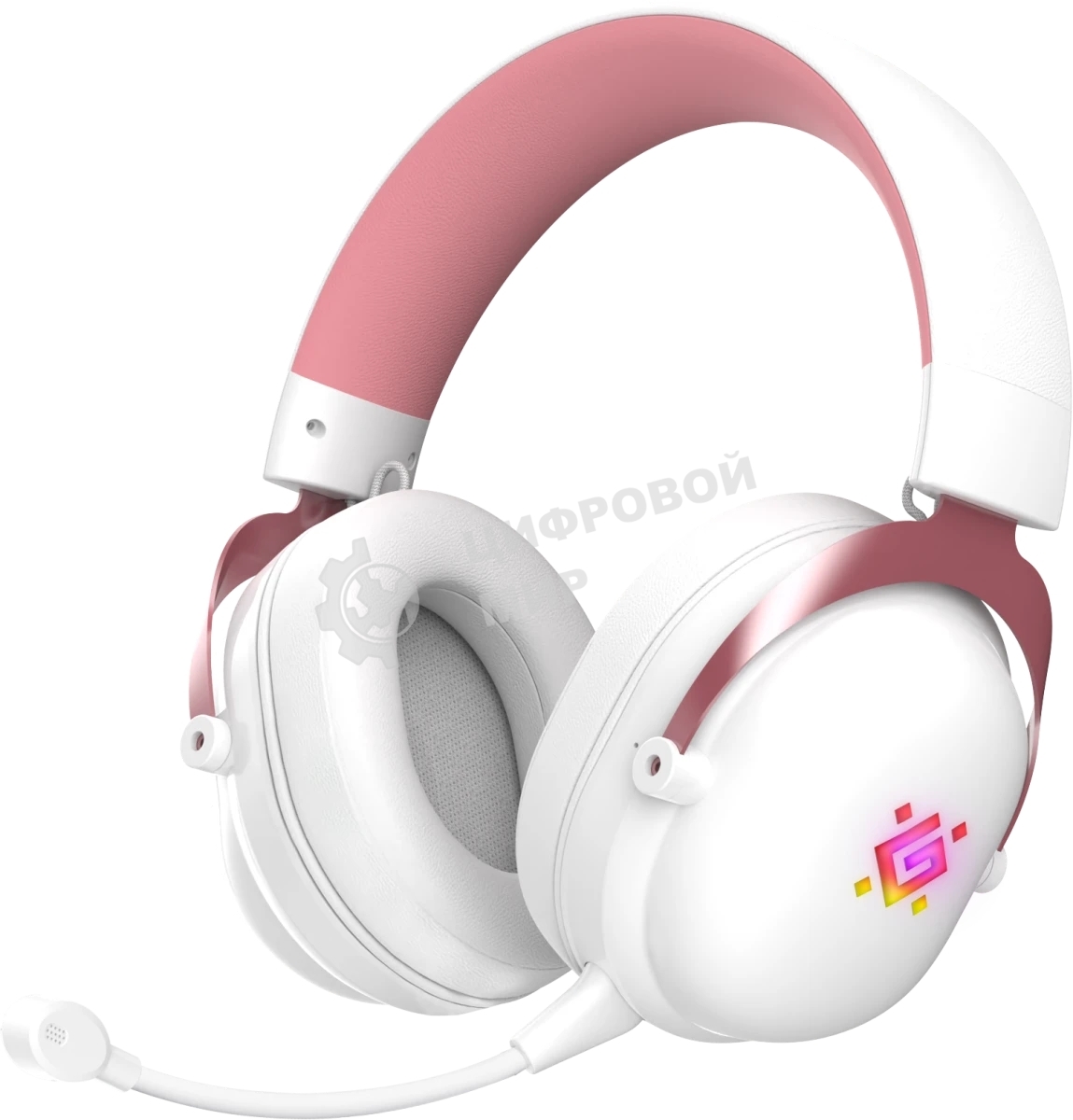 Гарнитура Defender Sabotauge белый/розовый, беспроводная + проводная, Bluetooth