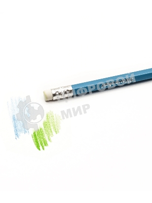 Карандаши цветные Silwerhof Create 3мм, шестигранный профиль, пластик, ассорти, 12 цветов, коробка с европодвесом ластик