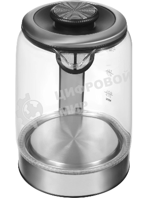 Чайник электрический Hyundai HYK-G5501 1.7 л, 2200 Вт, серебристый/черный