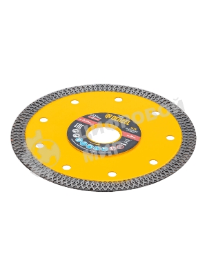 Диск алмазный отрезной Denzel 125 х 22,2мм, сплошной, супертонкий, горячий пресс, сухой/мокрый рез