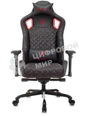Кресло игровое Knight TITAN черный/красный ромбик эко.кожа с подголов. крестовина металл