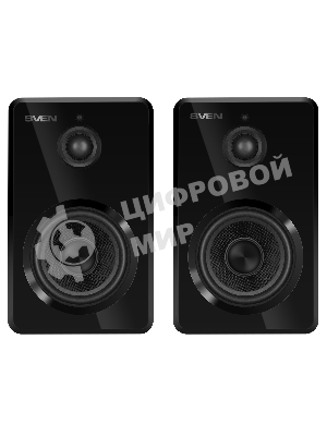 Акустическая система SVEN SPS-730 2.0 черные (2x25Вт, экокожа, USB/SD, пульт ДУ, Bluetooth)