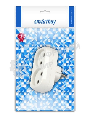 Плоский разветвитель Smartbuy (SBE-10-A02-2) 2 гнезда без заземления плоский 10А 250B