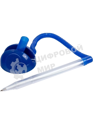 Ручка шариковая Silwerhof Eco синий d=0.7мм, синие чернила, индивмдуальный пакет с европодвесом, на подставке, сменный стержень, линия 0.5мм