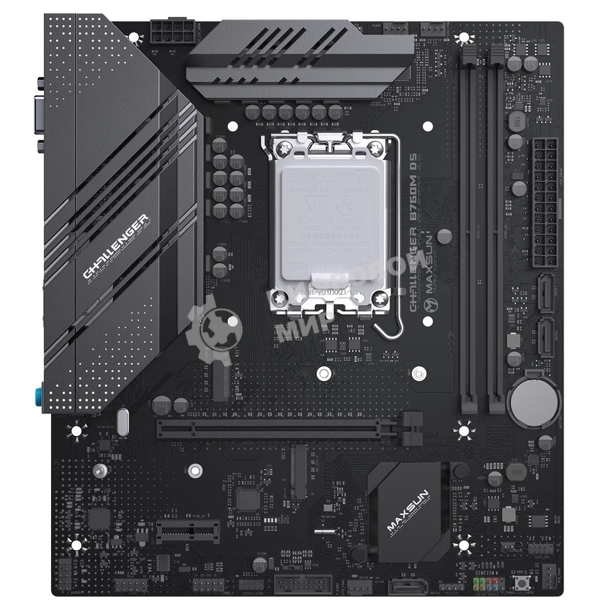 Материнская плата Maxsun Challenger B760M D5 WIFI, LGA 1700, Intel B760, 2xDDR5, 3xSATA, 2xM.2, 1xPCIe 4.0 x16, 1xPCIe 4.0 x1, 1xHDMI, 1xVGA, 1x 1Gb LAN, 2xUSB-A 3.2 Gen 1, 2xUSB-A 2.0, 3x3.5 мм, 5.1, mATX