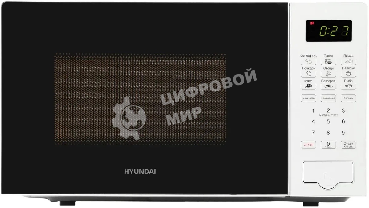 Микроволновая печь Hyundai HYM-D2077 белый, 20 л, 700 Вт, переключатели - сенсор