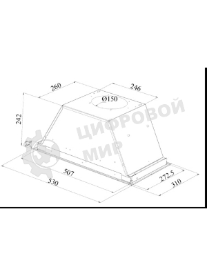Встраиваемая вытяжка Hotpoint HPAE 52FLB X, управление сенсорное, Серебристый