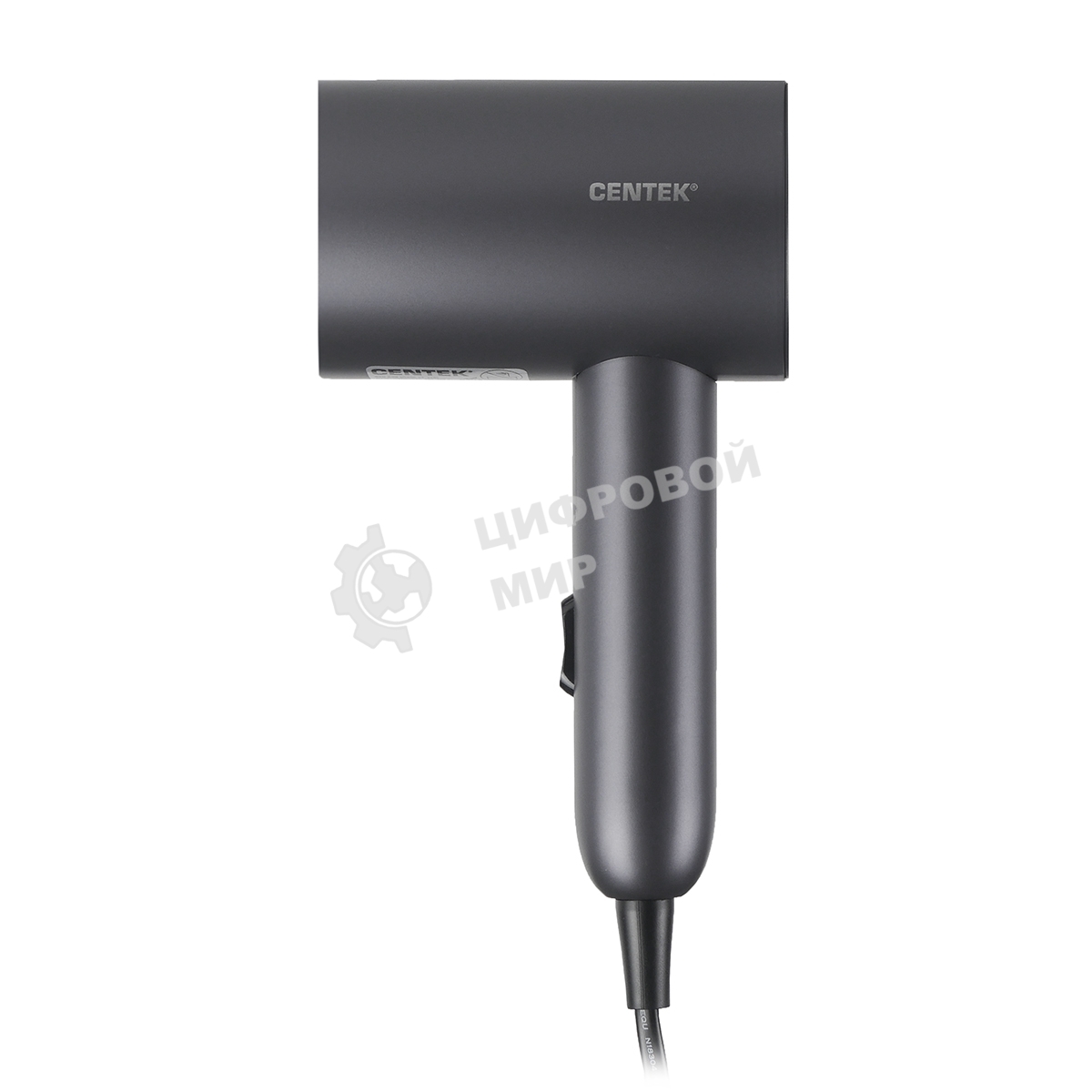 Фен Centek CT-2201 серый, 900 Вт, компактный, ионизация
