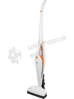 Пылесос вертикальный/ручной Mystery MVC-1118 белый/оранжевый, питание от аккумулятора, 300 Вт, уборка сухая, пылесборник 0.5 л, работа от АКБ max 30 мин