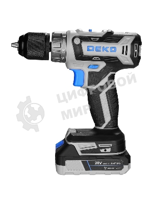 Дрель-шуруповерт Deko DKCD20V ONE+, 20 В, 2 Ач, 45 Нм, щеточный