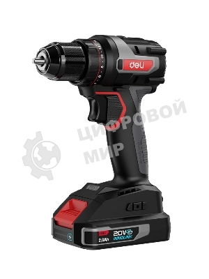 Дрель-шуруповерт Deli DE-DZ20-1D2, 20 В, 2 Ач, 50 Нм, бесщеточный