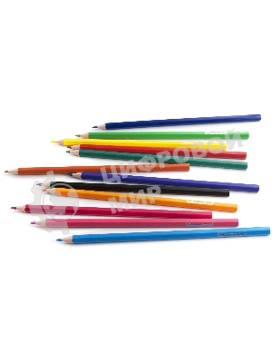 Карандаши цветные Silwerhof Eco 2.6 мм, шестигранный профиль, пластик, ассорти, 12 цветов, коробка с европодвесом