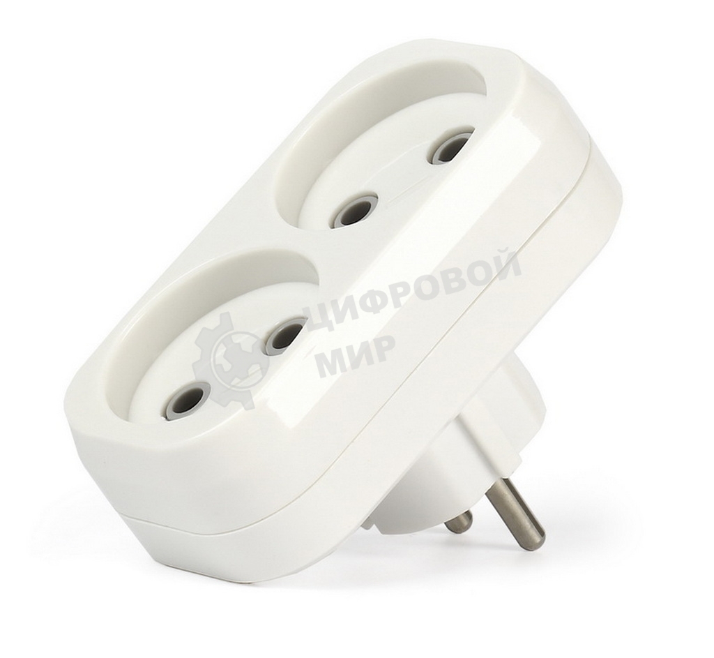 Плоский разветвитель Smartbuy (SBE-10-A02-2) 2 гнезда без заземления плоский 10А 250B