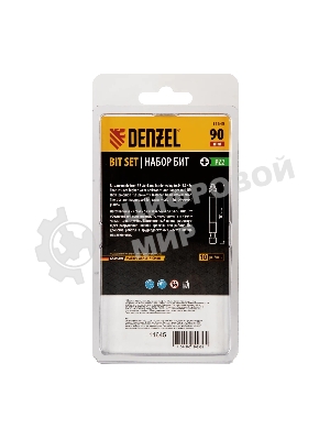 Набор бит Denzel PZ2х90, сталь S2, круглый профиль, 10 шт.