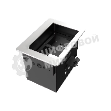 Прямоугольный металлический корпус Wize Pro WRTS-06BOX-S для модульной системы врезного лючка в стол с убирающейся крышкой для установки до 6 модулей-вставок, преустановленная рамка, серебристый