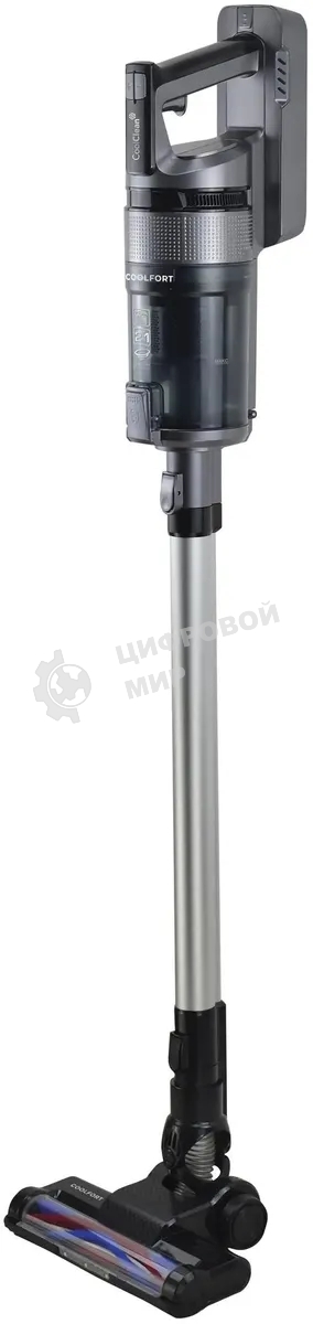 Пылесос вертикальный Coolfort CF-3000 серый, питание от аккумулятора, 135 Вт, уборка сухая, пылесборник 0.5 л, работа от АКБ max 35 мин.