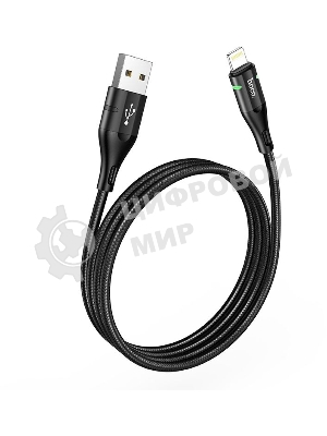 Кабель Hoco U93 Shadow iP USB (m)-Lightning (m) 1.2м черный коробка