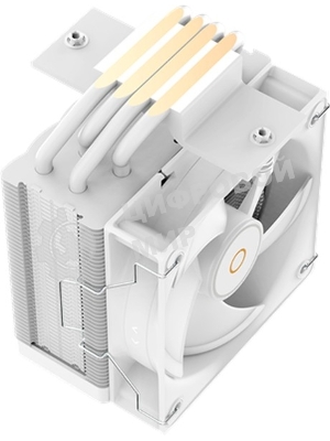 Кулер для процессора Ocypus Gaммa A40 WH ARGB Digital, 100мм ARGB FAN, Top Display Panel, 4 HEAT PIPES, 4-PIN PWM, 600-2400 RPM, 29.5DBA, HYDRO BEARING, LGA115X/1200/1700/18XX, AM4/AM5
