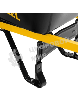 Тачка строительная Denzel усиленная, объем 140 л, 250 кг, двухколесная, колесо 15х6.00-6