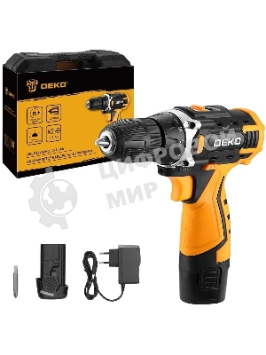 Дрель-шуруповерт Deko DKCD12V, 12 В, 1,5 Ач, 32 Нм, щеточный
