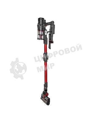 Пылесос вертикальный Supra VCS-5080 красный/серый, питание от аккумулятора, 250 Вт, уборка сухая, пылесборник 0.8 л