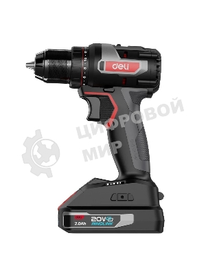 Дрель-шуруповерт Deli DE-DZ20-1D2, 20 В, 2 Ач, 50 Нм, бесщеточный