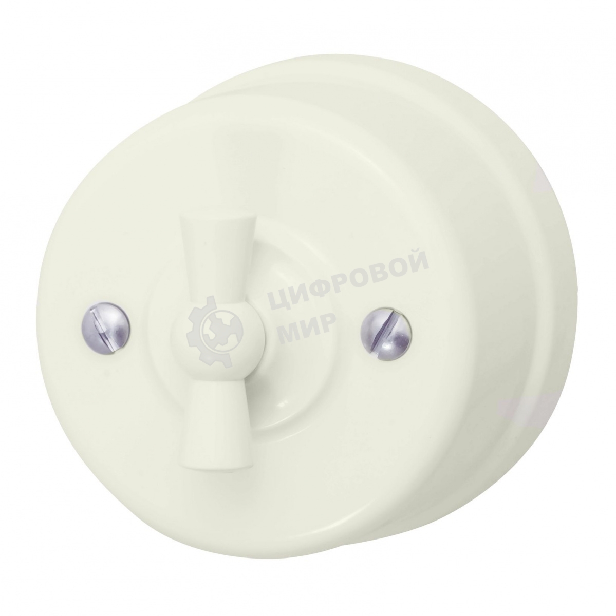 Выключатель поворотный Bironi B1-202-211 2-кл. ОП Лизетта 10А IP20 ретро 4 полож. ABS-пластик слоновая кость