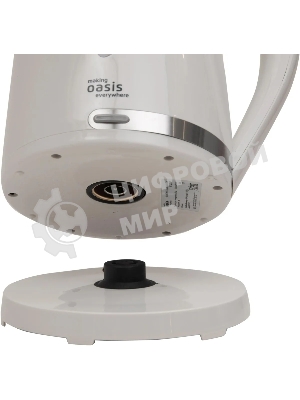 Чайник электрический Oasis K-2PW 1.7 л, 2200 Вт, белый корпус: пластик