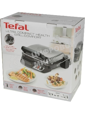 Гриль электрический Tefal GC306012 2000Вт серебристый