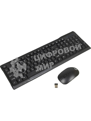 Комплект клавиатура+мышь Oklick 230M беспроводной, USB, 1000 DPI, чёрный