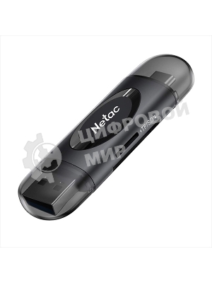 Кард-ридер Netac WK14/черный/Micro SD/Micro SDHC/Micro SDXC/SD/SDHC/SDXC/USB Type-A/USB Type-C/пластик