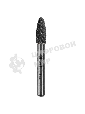 Борфреза по металлу Denzel твердосплавная, элипсообразная, тип-H, 8 мм