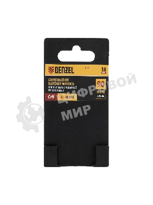 Ключ комбинированный трещоточный Denzel 18 мм, CrV, матовый хром