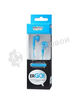 Проводные наушники Smartbuy Ergo SBH-520 синий, внутриканальные, Jack 3.5 мм, микрофон на проводе