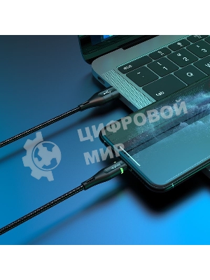 Кабель Hoco U93 Shadow iP USB (m)-Lightning (m) 1.2м черный коробка