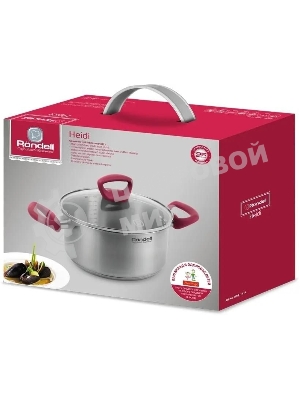 Кастрюля Rondell Heidi RDS-1114, 4.8л, с крышкой, 24см, сталь