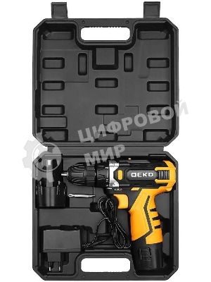 Дрель-шуруповерт Deko DKCD12V, 12 В, 1,5 Ач, 32 Нм, щеточный