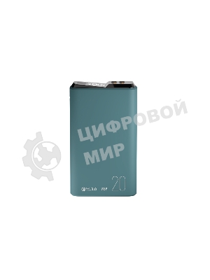 Портативный аккумулятор OLMIO QS-20, 20000mAh, 22.5W QuickCharge3.0/PowerDelivery, LCD, темно-зеленый