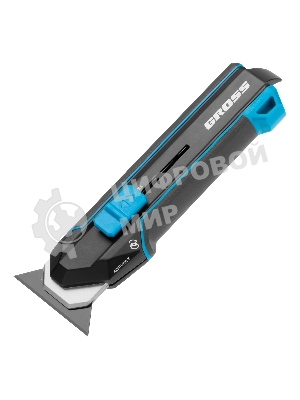 Нож-скребок выдвижной Gross 78890, 19 мм, сменное лезвие, SK2, 5 запас. лезвий, алюмин. корпус