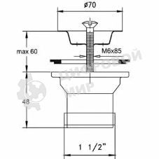 Выпуск ЭЛИТ с нержавеющей чашкой D70 мм 1'1/2