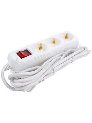 Удлинитель 3х3 м с заземл. 10А 250В У03В GENERICA 2P+PE 3х1 кв.мм IEK WYP10-10-03-03-ZK-G