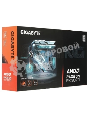 Видеокарта Gigabyte AMD Radeon RX 9070 GAMING OC, PCIe 5.0 16Gb GDDR6, 256 bit, 3 x DisplayPort, HDM, GPU 2070 MHz (GV-R9070GAMING OC-16GD)