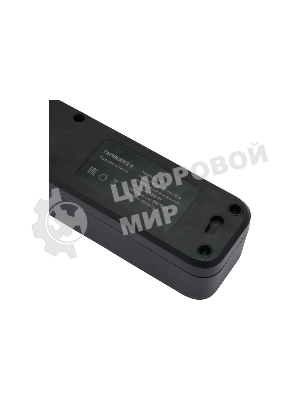 Сетевой фильтр Гарнизон 2.0 EPS-5-B-3 5р, 10А, 3 м, ур.защиты 2+, черный, пакет (21443)