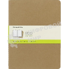 Блокнот Moleskine CAHIER JOURNAL QP423 XLarge 190х250 мм, обложка картон, 120 страниц, нелинованный, бежевый (3 шт)