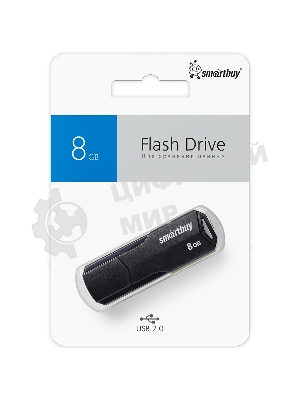 Флешка USB Smartbuy CLUE Black (SB8GbCLU-K), 8Gb, USB 2.0, R/W 20/10, черный