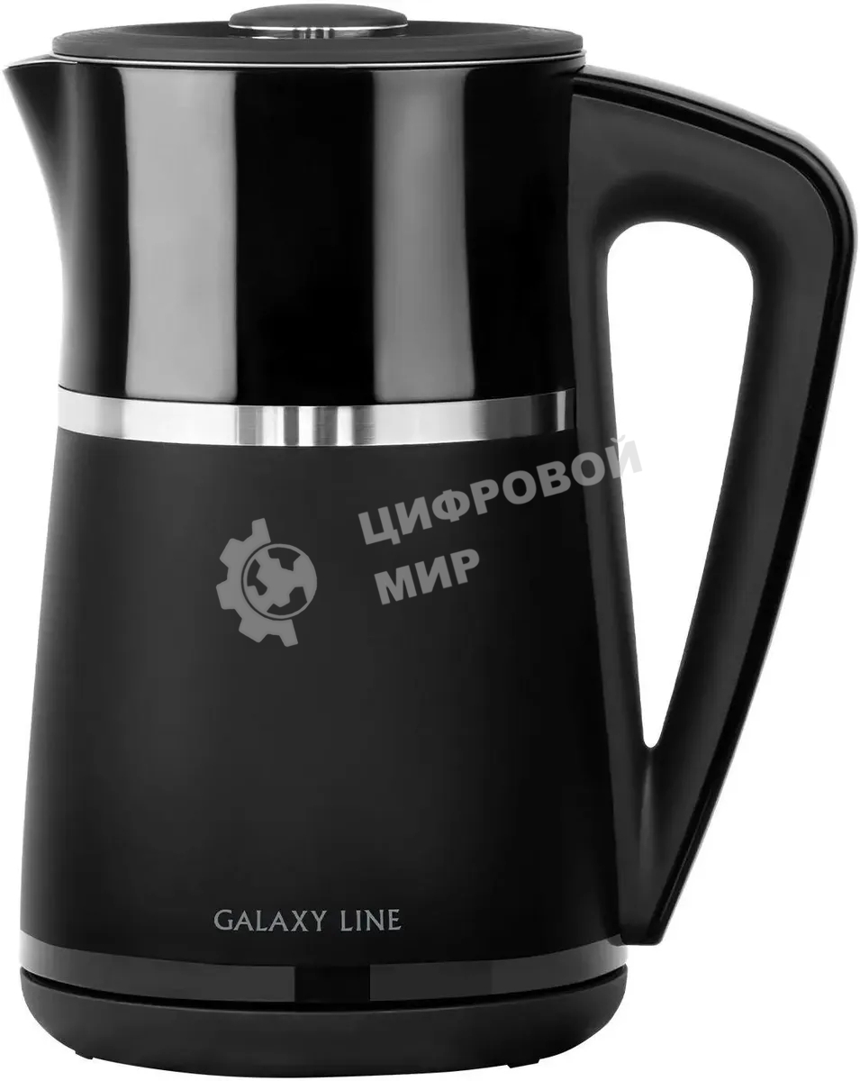 Чайник электрический Galaxy Line GL 0338 черный, пластик, 2200 Вт, 1.7 л