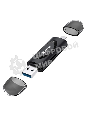 Кард-ридер Netac WK14/черный/Micro SD/Micro SDHC/Micro SDXC/SD/SDHC/SDXC/USB Type-A/USB Type-C/пластик