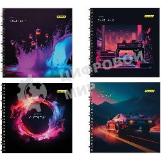 Скетчпад Silwerhof 20л. 190x190 мм Неон 4 дизайна, гребень